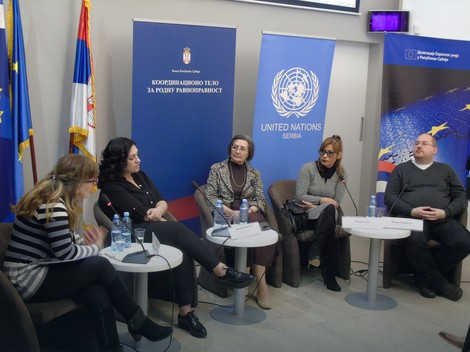 Učesnici panela: Jovana Dimitrijević (u sredini)