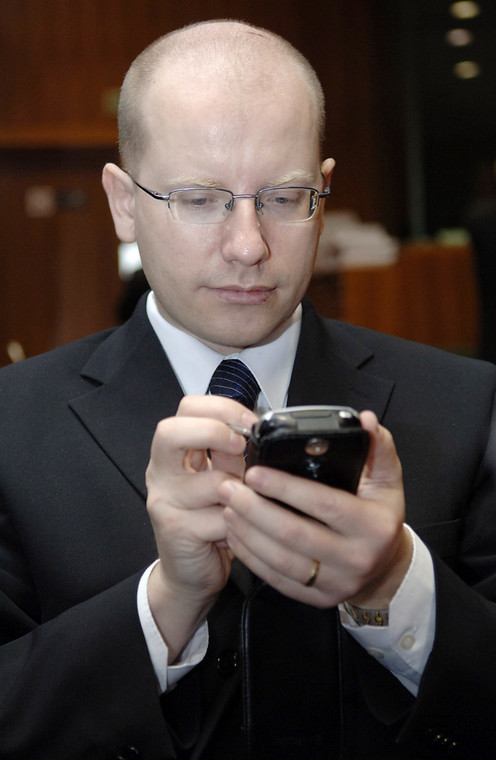 Bohuslav Sobotka jeszcze jako czeski minister finansów podczas spotkania Ecofin w Brukseli, 14.02.2006.