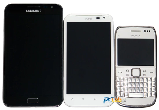 Od lewej: Samsung Galaxy Note, HTC Sensation XL, Nokia E6