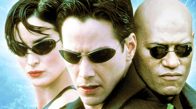 A Mátrix-trilógia főszereplői: Carrie-Anne Moss, Keanu Reeves és Laurence Fishbrune (Fotó: Viasat3)