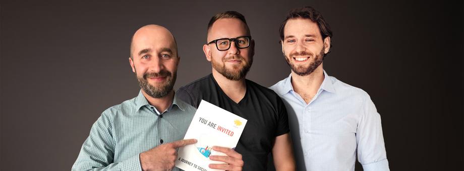 Od lewej: Wojciech Mróz, współudziałowiec Kodilli i co-director w fundacji Ashoka Polska, Jakub Bischof, założyciuel naffy.io oraz Przemek Skokowski, CEO i współzałożyciel Dietly