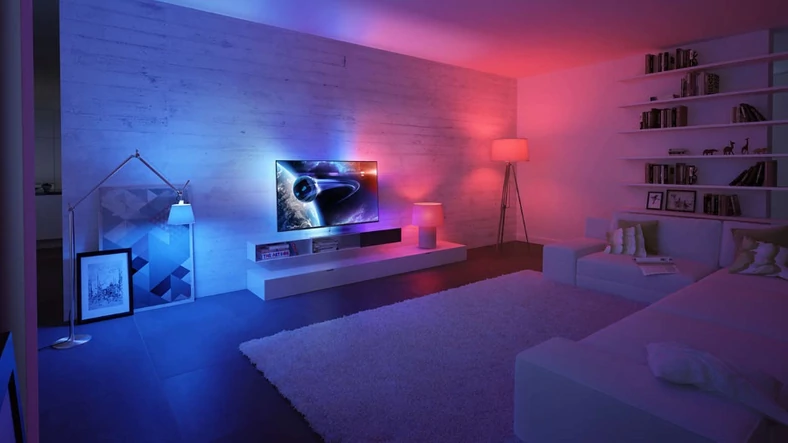 Wraz z żarówkami Philips Hue efekt możemy przenieść na cały pokój