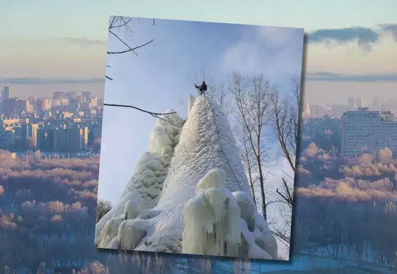 W Rosji powstała 15-metrowa lodowa góra z nieczystości. Wspinacze postanowili ją zdobyć