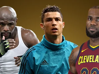 Floyd Meyweather (z lewej), Cristiano Ronaldo (w środku), LeBron James (z prawej) to jedni z najlepiej zarabiających sportowców