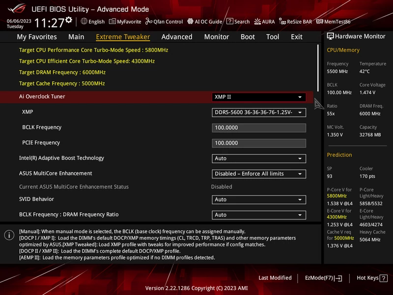 Asus – UEFI – Advanced Mode – XMP