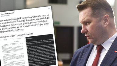 Terlikowski pokazał pismo od Czarnka. "Zapewniał, że mi przebaczył"