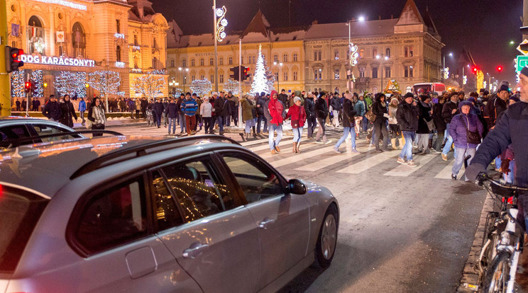 Tüntetés Győrben / MTI/Krizsán Csaba