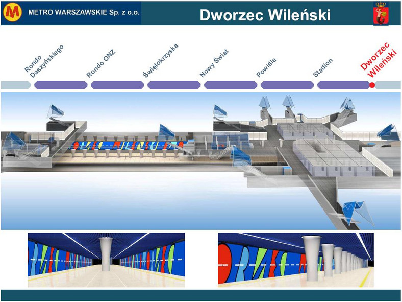 Metro warszawskie - przekrój stacji Dworzec Wileński