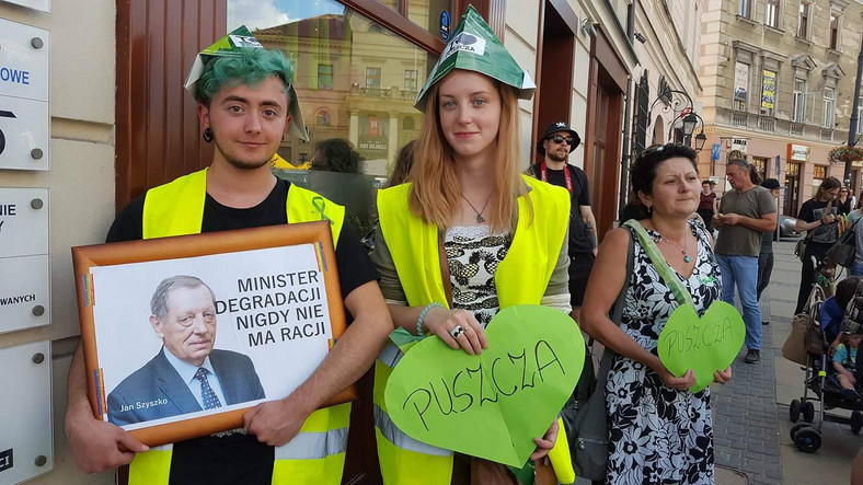 Protest przeciwko wycince Puszczy