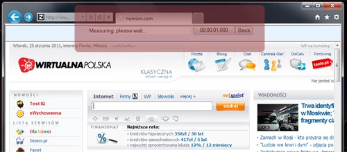Numion StopWatch mierzy czas otwierania stron internetowych