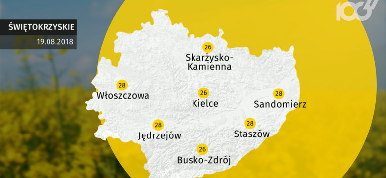 Prognoza pogody dla woj. świętokrzyskiego - 19.08