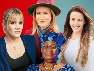 Od lewej u góry: Emerald Fennel, Kaja Kallas, Alexandra Ford English, Ngozi Okonjo-Iweala