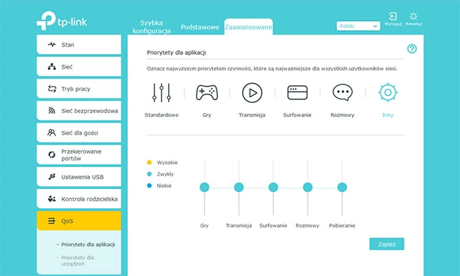 Ustalenie priorytetu dla aplikacji - TP-Link Archer C5400