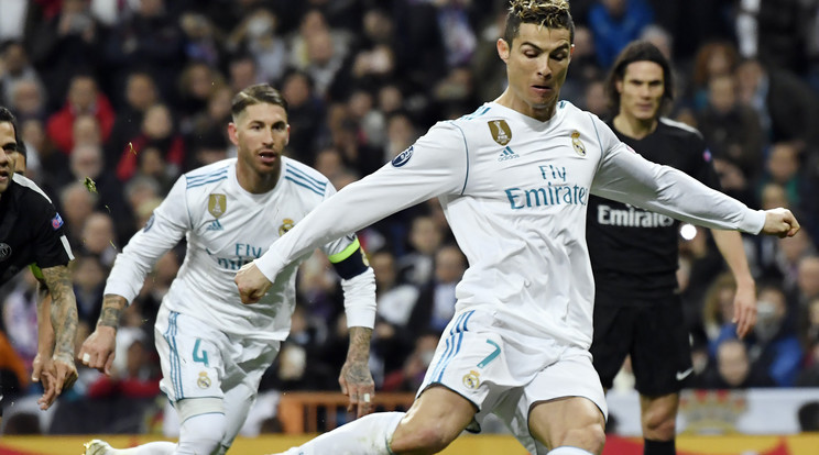 Cristiano Ronaldo két gólt lőtt, a Real 0-1-ről verte 3-1-re a PSG-t /Fotó: AFP