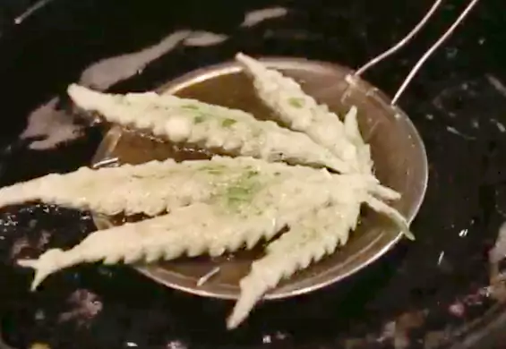 Danie z jadalnymi liśćmi konopi to hit w restauracji sushi