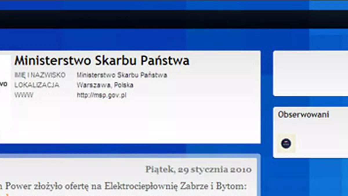 Ministerstwo Skarbu Państwa na Blipie