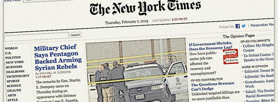 New York Times prasa gazeta media zrzut ekranu