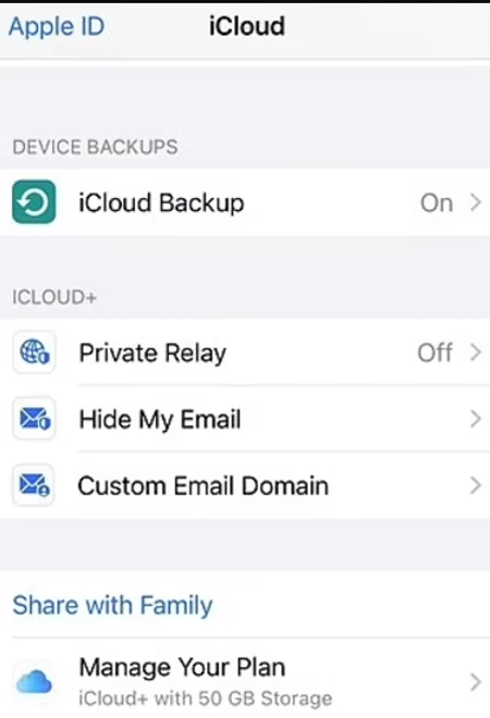 iCloud bekap