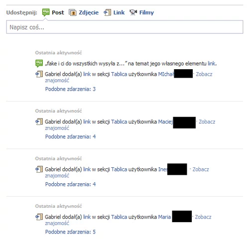 Fake rozsyła się z automatu, co nie zrobi z nas popularnej osoby - spamujemy ściany naszych znajomych