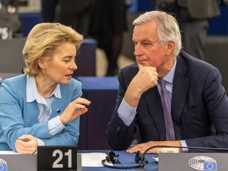 Szefowa Komisji Europejskiej Ursula von der Leyen i główny negocjator Unii ds. brexitu Michel Barnier, Strasburg, 11.02.2020