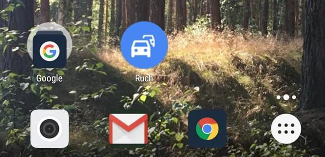 Tak wygląda skrót Ruch z Map Google 9.39 beta