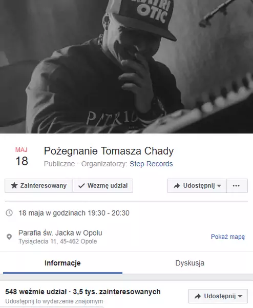 Pożegnanie Tomasza Chady