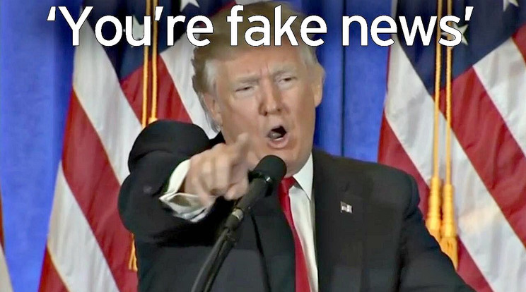 Donald Trump egyik kedvenc kifejezése a "Fake News" /Fotó: Twitter