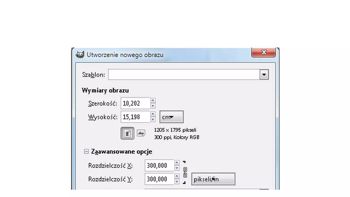Tworzenie własnego szablonu w GIMP-ie
