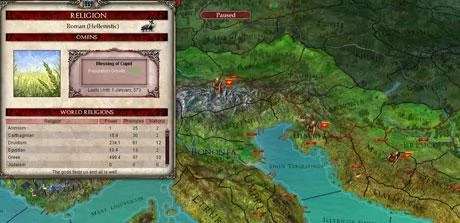 Screen z gry "Europa Universalis: Rome"