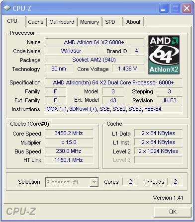 CPU-Z - Athlon 64 X2 6000+