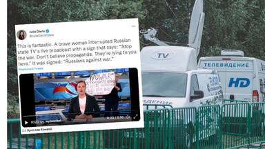 Aktywistka zakłóciła serwis informacyjny w rosyjskiej  telewizji. Nagranie hitem sieci