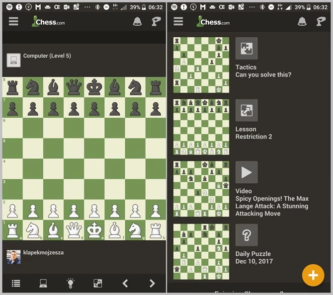 Chess.com to prawdziwy kombajn dla fanów szachów. Tam stawicie czoła nie tylko świetnie wytrenowanemu komputerowi, ale również poznacie nowe zagrania taktyczne.