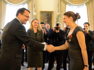 Clare Mulley i Radosław Sikorski