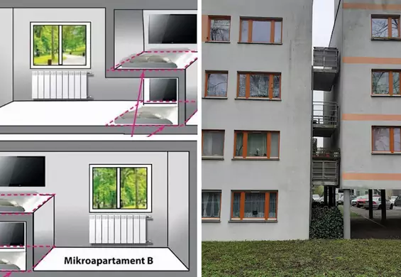 Sypialnie wnękowe, balkon przy ścianie. Patodeweloperka w Polsce