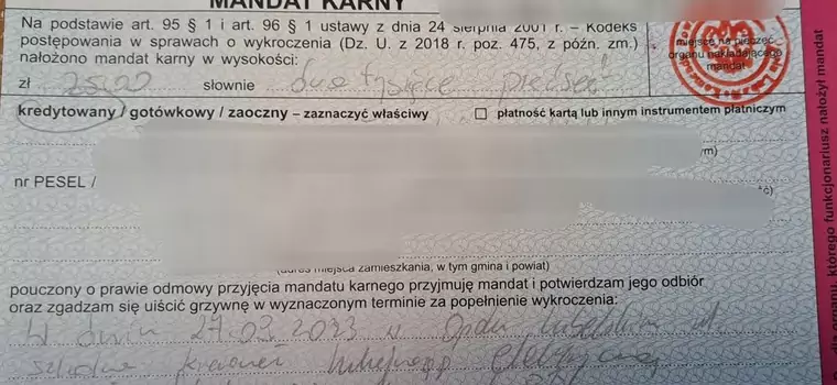 Zdradził go styl jazdy. 2,5 tys. zł za skorzystanie z hulajnogi elektrycznej