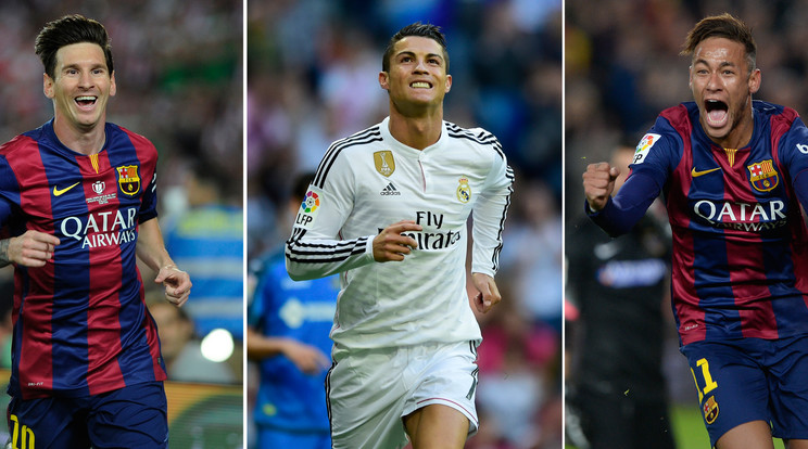 Messi, Ronaldo és Neymar – valamelyikük ma megnyeri az Aranylabdát / Fotó: AFP