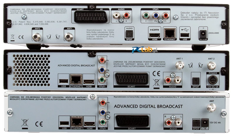 Od góry: Turbodekoder, nbox HDTV recorder, nbox HDTV (kliknij, aby powiększyć)