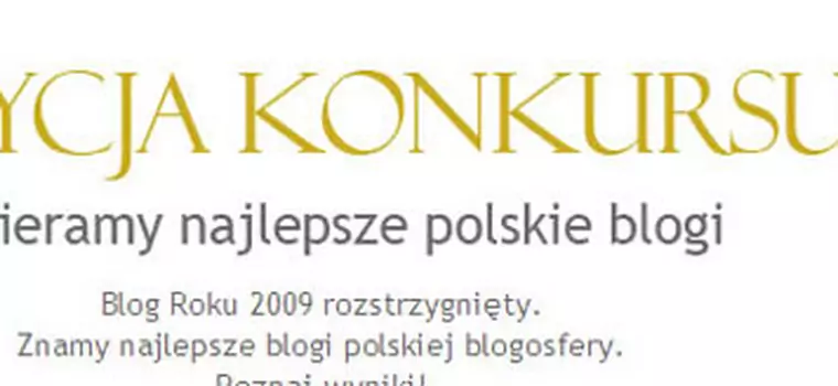 Blog Roku 2009 – konkurs rozstrzygnięty