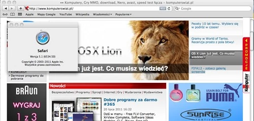 Safari 5.1 jest na razie jedyną przeglądarką internetową, która umożliwia wykorzystanie pełnego potencjału OS X Lion.