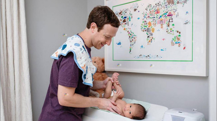 A világ egyik legsikeresebb embere, Mark Zuckerberg kiveszi a részét a gyereknevelésből: ha kell pelenkáz vagy játszik a kislányával /Fotó: Northfoto