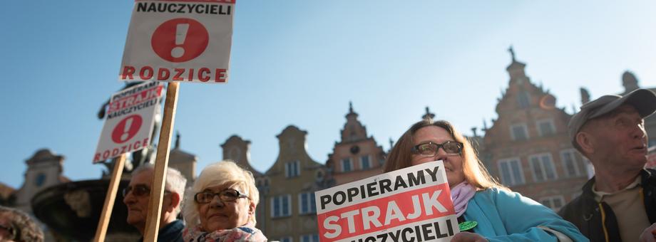 Pikieta „Trójmiasto solidarne ze strajkiem nauczycieli”. Gdańsk, 7 kwietnia 2019 r.
