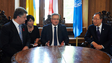 Komorowski spotkał się z sekretarzem generalnym ONZ i prezydentem Ukrainy