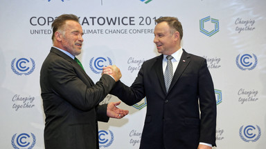 Katowice: Andrzej Duda spotkał się z Arnoldem Schwarzeneggerem
