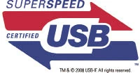 USB 3.0 - Urządzenia ze znakiem SuperSpeed-USB trafią na rynek dopiero w przyszłym roku. Znak symbolizuje nowy, szybki standard: USB 3.0.