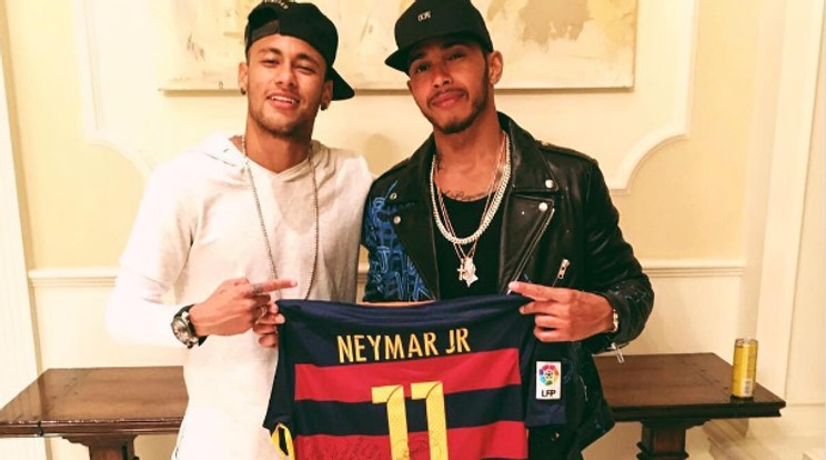 Neymar és Hamilton nagy cimbik / Fotó: Instagram-Neymar Jr.