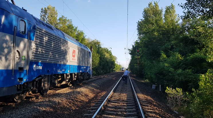 A két vonat alig száz méterre egymástól fékezett le /Fotó: Olvasóriporter