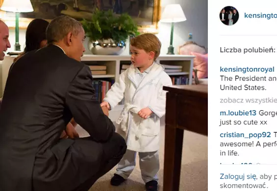 Mały książę i duży prezydent. Świat zachwycił się zdjęciami z wizyty Baracka Obamy w Wielkiej Brytanii