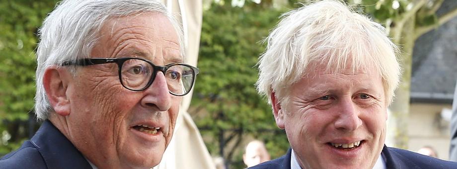 Jean-Claude Juncker, przewodniczący KE i Boris Johnson, premier Wielkiej Brytanii. Luksemburg, 16 września 2019 r.