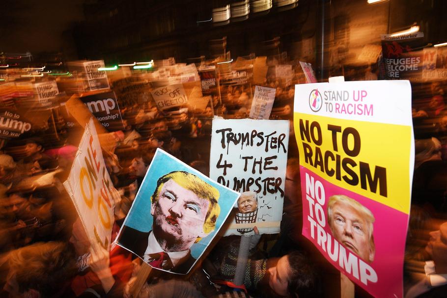 Britons protest against US President Trump's executive order on immigration