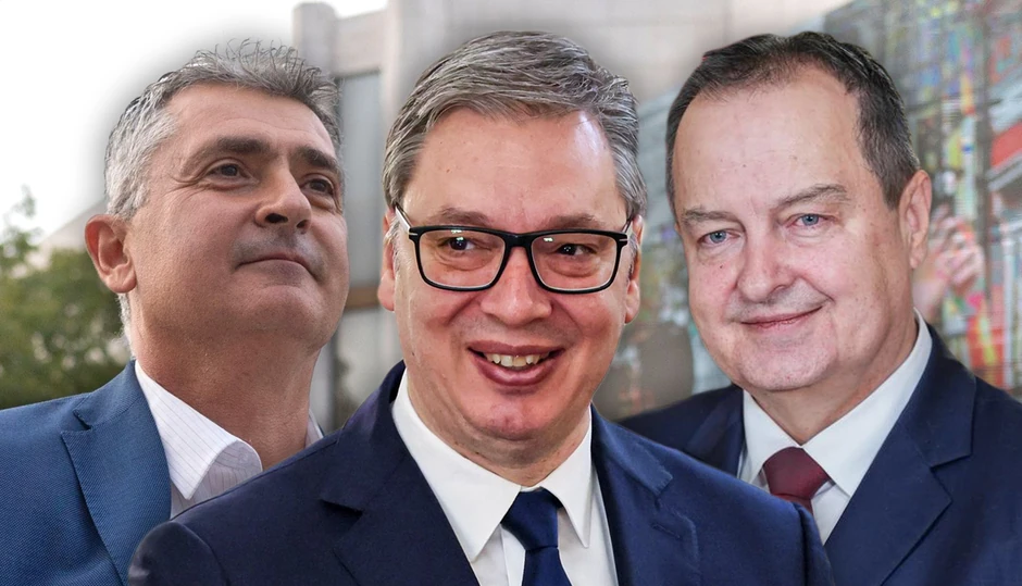 Ilija Srdanović, Aleksandar Vučić i Ivica Dačić 